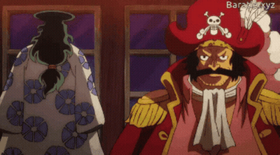 A Pirate With A Skull And Crossbones Hat Says " You Bastard " GIF
