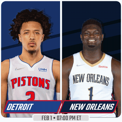 A Pistons And New Orleans Basketball Game Is Scheduled For Feb 1 GIF