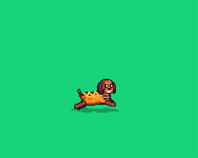 A Pixel Art Advertisement For Hotdog Rise With A Bear And A Hamburger GIF