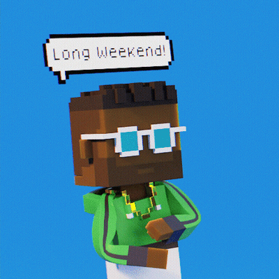A Pixel Art Character Says Long Weekend GIF
