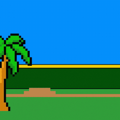 A Pixel Art Drawing Of A Baseball Player Wearing An Atl Jersey GIF