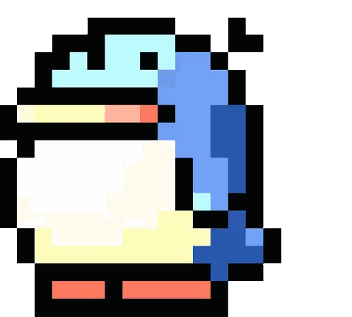 A Pixel Art Drawing Of A Bird With A Long Beak Sticker
