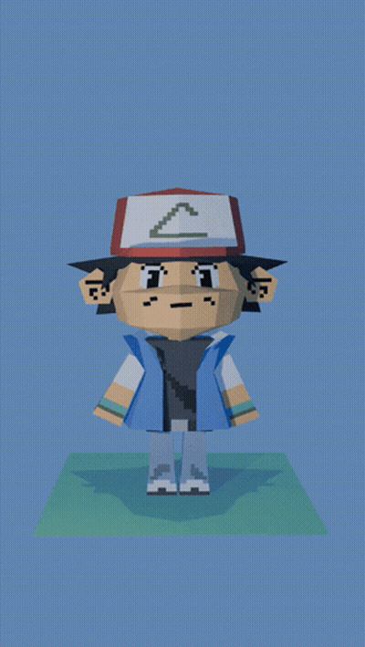 A Pixel Art Drawing Of A Boy With A Red Hat GIF