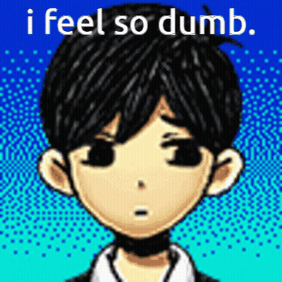 A Pixel Art Drawing Of A Boy With The Words I Feel So Dumb Below Him GIF