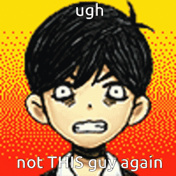 A Pixel Art Drawing Of A Boy With The Words Ugh Not This Guy Again GIF