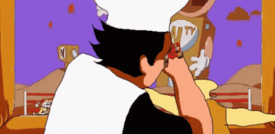 A Pixel Art Drawing Of A Cartoon Character With A Sign That Says ' Ntv ' On It GIF