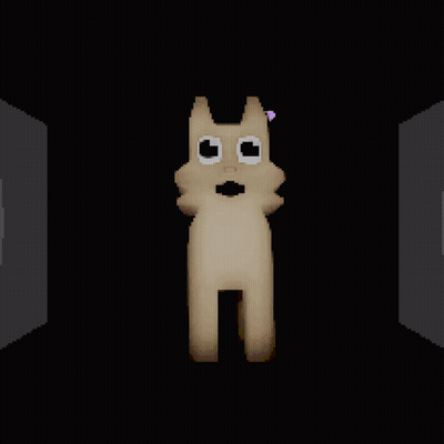 A Pixel Art Drawing Of A Cat With A Pink Bow On Its Head GIF