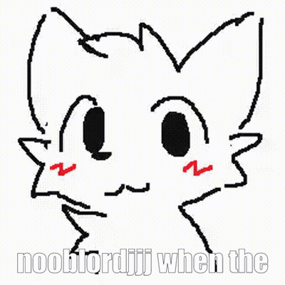 A Pixel Art Drawing Of A Cat With A Red Nose And A Red Mouth . GIF
