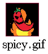 A Pixel Art Drawing Of A Chili Pepper With The Words Spicy Gif Below It Sticker