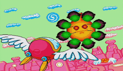 A Pixel Art Drawing Of A Flower With A Sad Face On It GIF