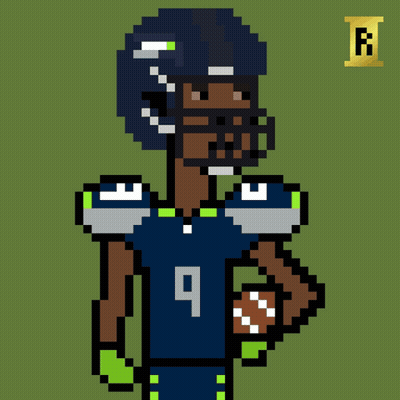 A Pixel Art Drawing Of A Football Player With The Number 9 GIF