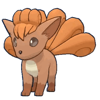 A Pixel Art Drawing Of A Fox With A Long Orange Tail Sticker