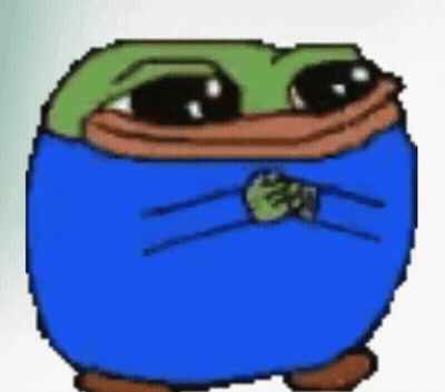A Pixel Art Drawing Of A Frog Wearing A Blue Shirt And A Bow Tie . GIF