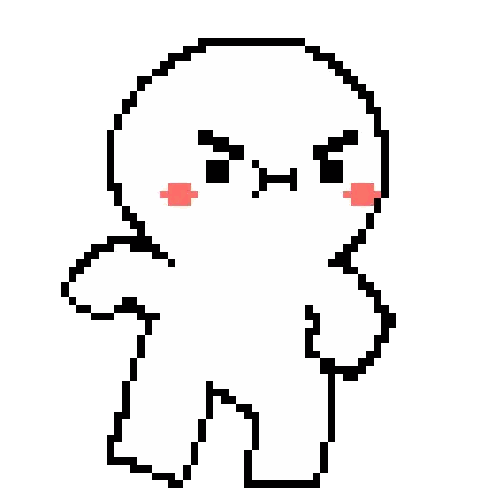 A Pixel Art Drawing Of A Ghost With A Red Cheek And A Black Eye . Sticker
