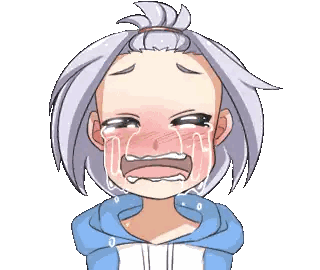 A Pixel Art Drawing Of A Girl Crying With Tears Coming Out Of Her Eyes Sticker