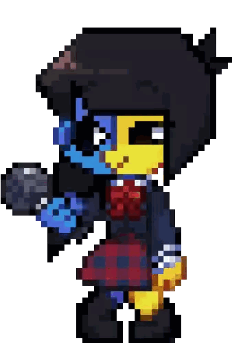 A Pixel Art Drawing Of A Girl Holding A Microphone . Sticker