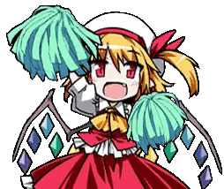 A Pixel Art Drawing Of A Girl Holding Pom Poms Sticker