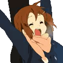 A Pixel Art Drawing Of A Girl Screaming With Her Mouth Open Sticker