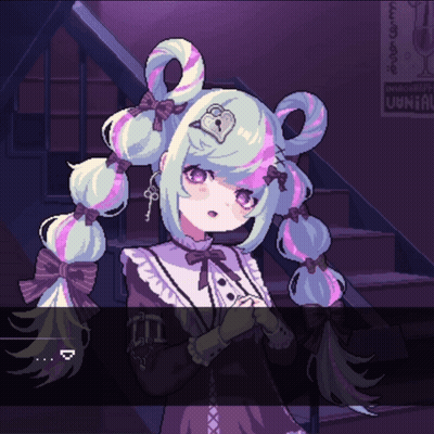 A Pixel Art Drawing Of A Girl With A Heart Shaped Lock On Her Hair GIF