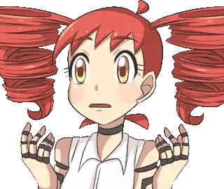 A Pixel Art Drawing Of A Girl With A Surprised Look On Her Face Sticker