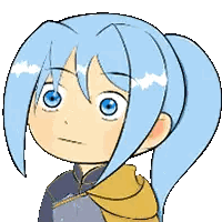 A Pixel Art Drawing Of A Girl With Blue Hair Sticker