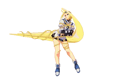 A Pixel Art Drawing Of A Girl With Long Hair Sticker