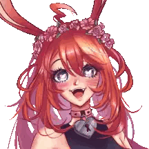 A Pixel Art Drawing Of A Girl With Long Red Hair Sticker