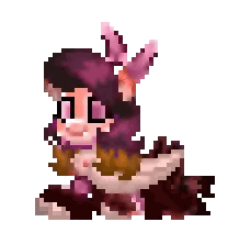 A Pixel Art Drawing Of A Girl With Pink Ears Sticker