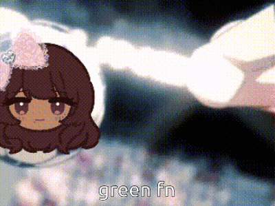 A Pixel Art Drawing Of A Girl With The Words Green Fn Written On The Bottom GIF