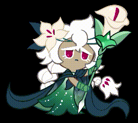A Pixel Art Drawing Of A Girl With White Hair Holding A Flower GIF