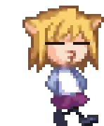 A Pixel Art Drawing Of A Girl With Yellow Hair Sticker