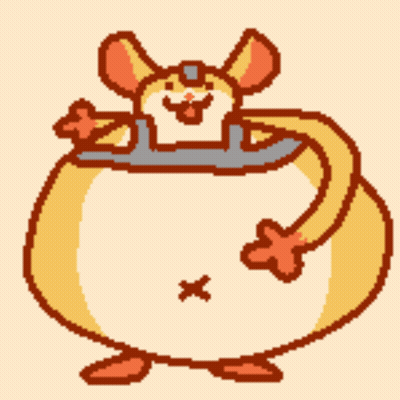 A Pixel Art Drawing Of A Hamster Wearing A Sword GIF