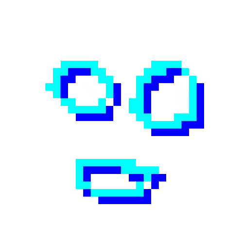 A Pixel Art Drawing Of A Heart With Two Circles And A Square In The Middle . Sticker