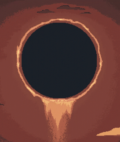 A Pixel Art Drawing Of A Hole In A Rock GIF