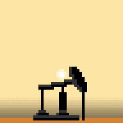 A Pixel Art Drawing Of A Lamp With The Letter I Visible GIF