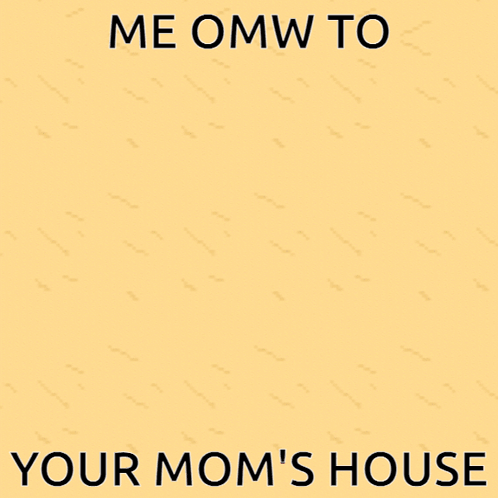 A Pixel Art Drawing Of A Little Red Riding Hood With The Words Me Omw To Your Mom 'S House GIF