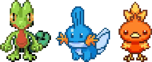 A Pixel Art Drawing Of A Lizard , A Blue Rabbit , And An Orange Bird . Sticker