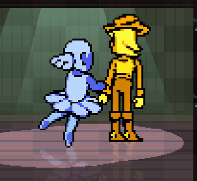 A Pixel Art Drawing Of A Man And A Woman GIF