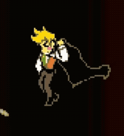 A Pixel Art Drawing Of A Man Holding A Rope GIF