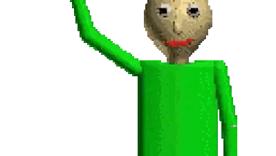 A Pixel Art Drawing Of A Man In A Green Shirt Waving His Hand . Sticker