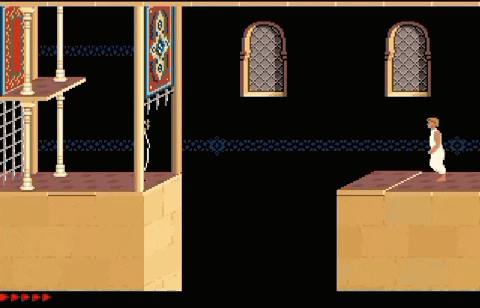 A Pixel Art Drawing Of A Man Jumping In The Air GIF