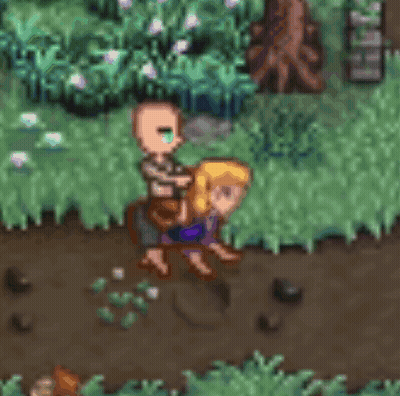 A Pixel Art Drawing Of A Man Riding A Woman On A Horse In A Video Game . GIF