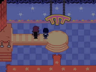 A Pixel Art Drawing Of A Man Standing On A Podium With A Letter In Front Of Him GIF