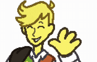 A Pixel Art Drawing Of A Man Waving GIF