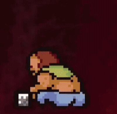 A Pixel Art Drawing Of A Man With A Hat On GIF