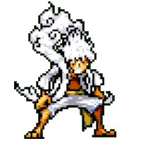 A Pixel Art Drawing Of A Man With A White Wig Holding A Sword . Sticker