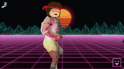 A Pixel Art Drawing Of A Man With The Letter B On The Bottom Right GIF