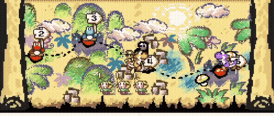 A Pixel Art Drawing Of A Map With The Numbers 3 2 And 1 On It GIF