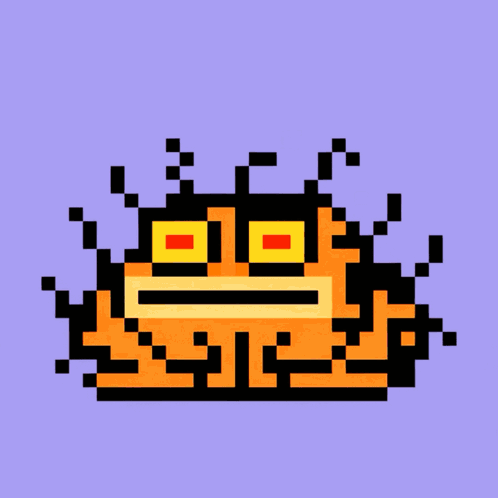 A Pixel Art Drawing Of A Monster With A Face GIF