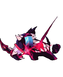 A Pixel Art Drawing Of A Monster With A Large Mouth And Sharp Teeth . Sticker